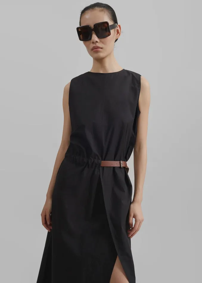 The Frankie Shop Dresses Romy Belted Midi Dress 8211 Black 8211 Women