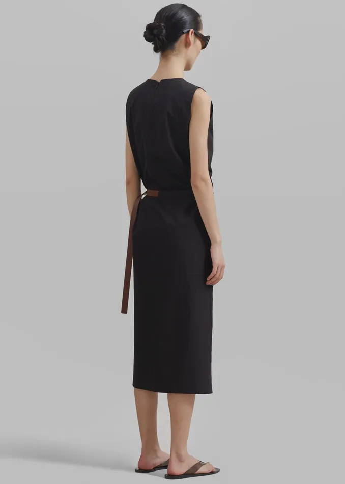 The Frankie Shop Dresses Romy Belted Midi Dress 8211 Black 8211 Women