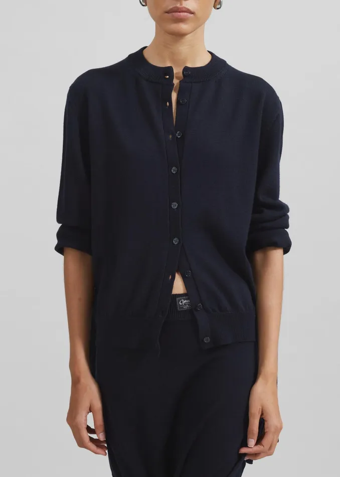 The Frankie Shop Knitwear Coperni Knotted Sleeved Cardigan 8211 Blue 8211 Women