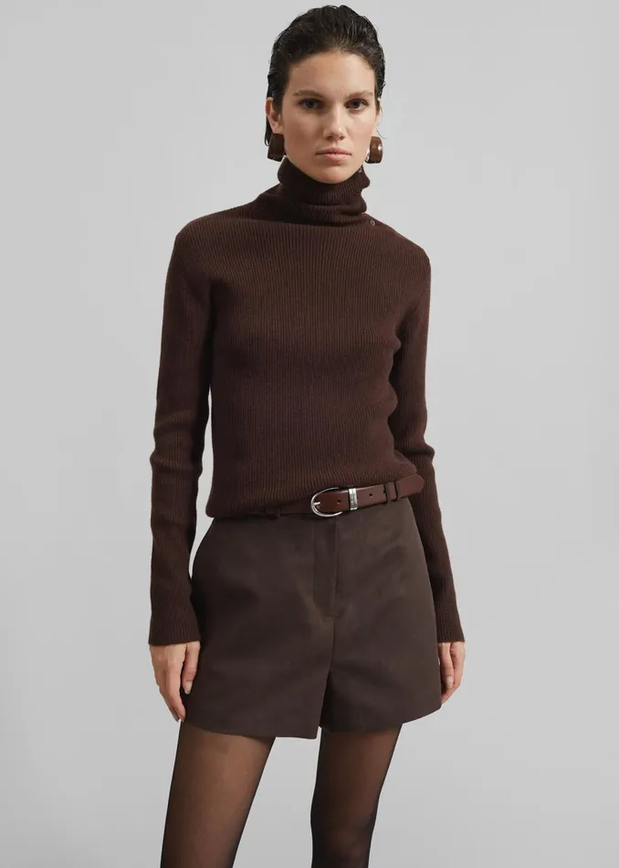 The Frankie Shop Knitwear Devar Turtleneck Sweater 8211 Brown 8211 Women