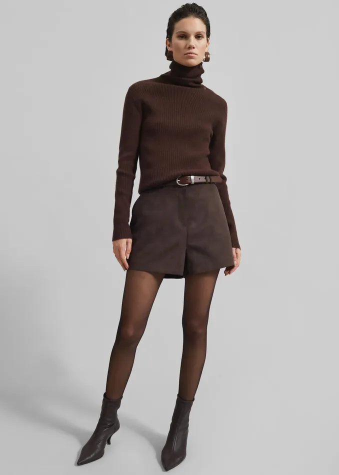The Frankie Shop Knitwear Devar Turtleneck Sweater 8211 Brown 8211 Women