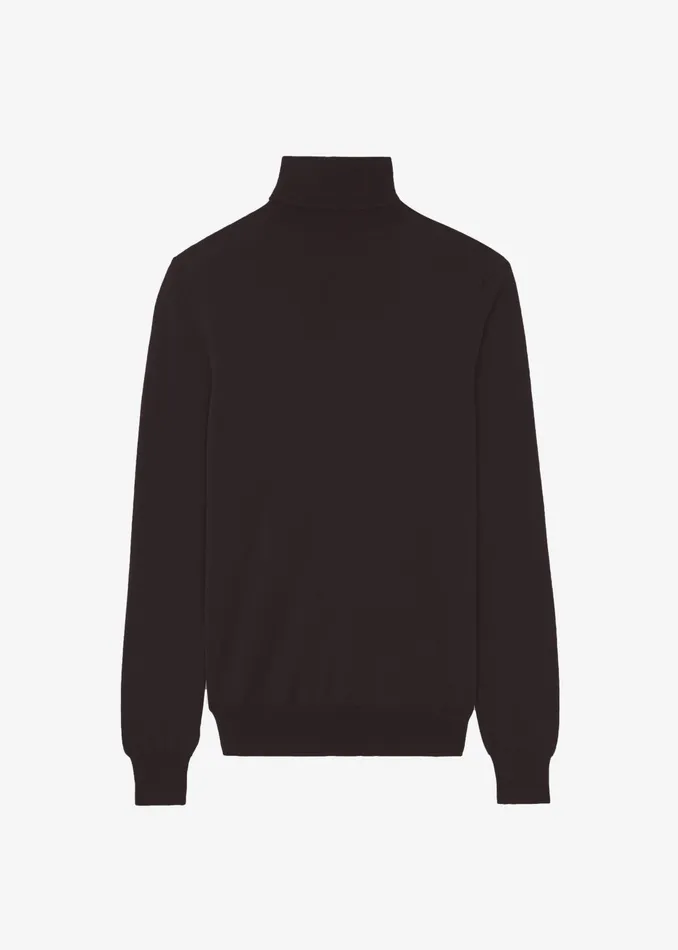 The Frankie Shop Knitwear Eve Thin Turtleneck Sweater 8211 Dark Brown 8211 Women