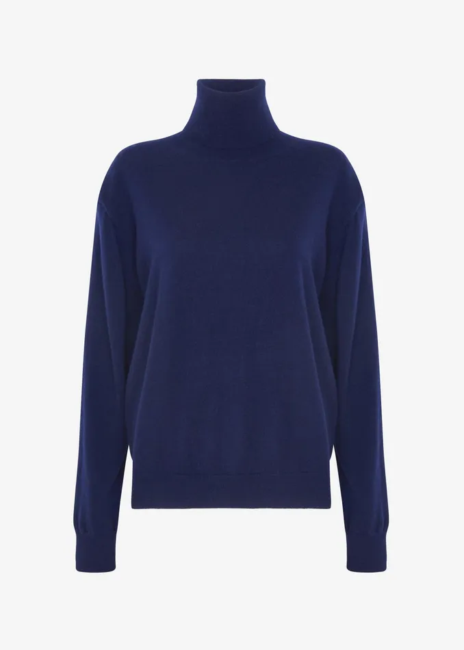 The Frankie Shop Knitwear Ines Thin Padded Turtleneck 8211 Navy 8211 Women