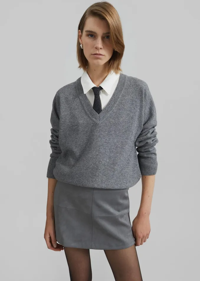 The Frankie Shop Knitwear Isha Sweater 8211 Grey 8211 Women