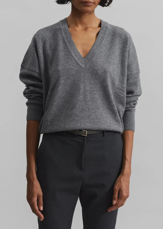 The Frankie Shop Knitwear Isha Sweater 8211 Grey 8211 Women