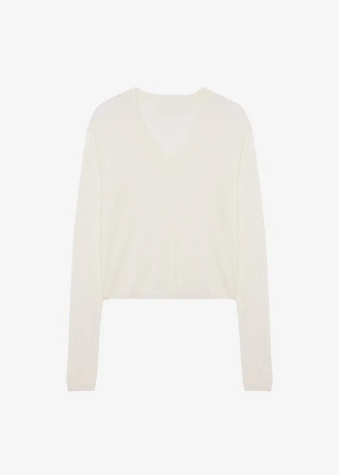 The Frankie Shop Knitwear Juro VNeck Knit 8211 Cream 8211 Women