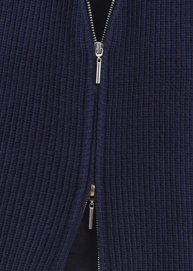 The Frankie Shop Knitwear Kellan Wool Blend Sleeveless Zip Turtleneck 8211 Navy 8211 Women