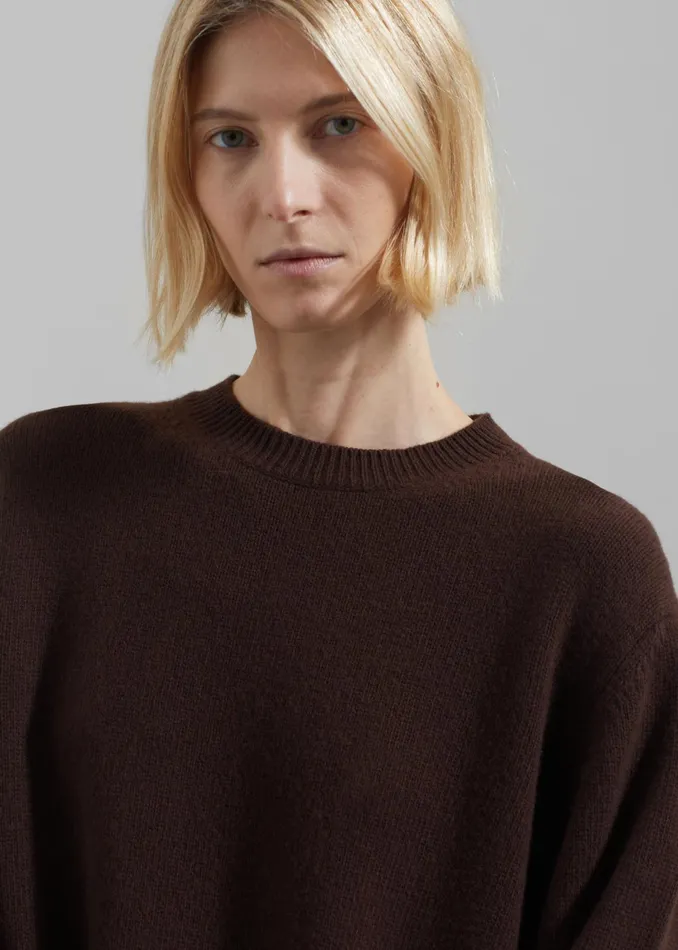 The Frankie Shop Knitwear Maxime Knit Sweater Dress 8211 Brown 8211 Women