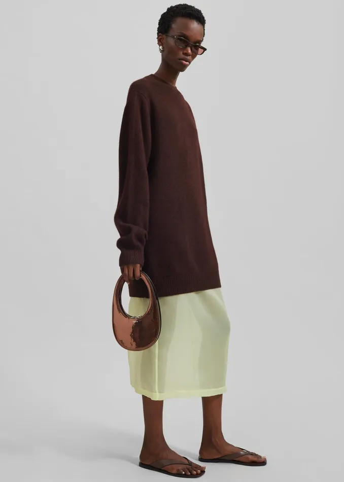 The Frankie Shop Knitwear Maxime Knit Sweater Dress 8211 Brown 8211 Women