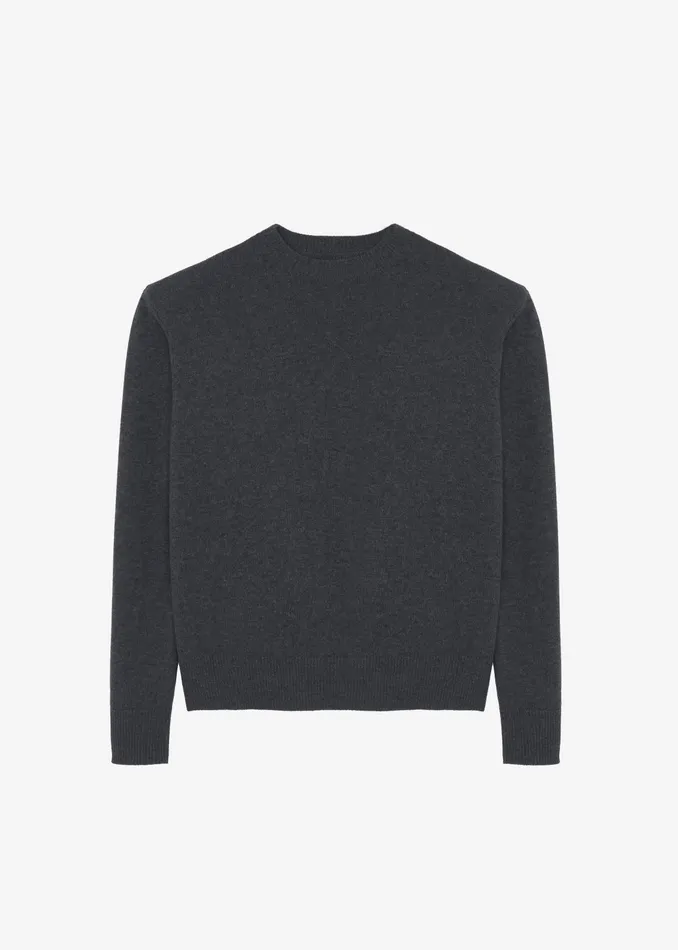 The Frankie Shop Knitwear Rafaela Padded Knit Sweater 8211 Dark Grey Melange 8211 Women