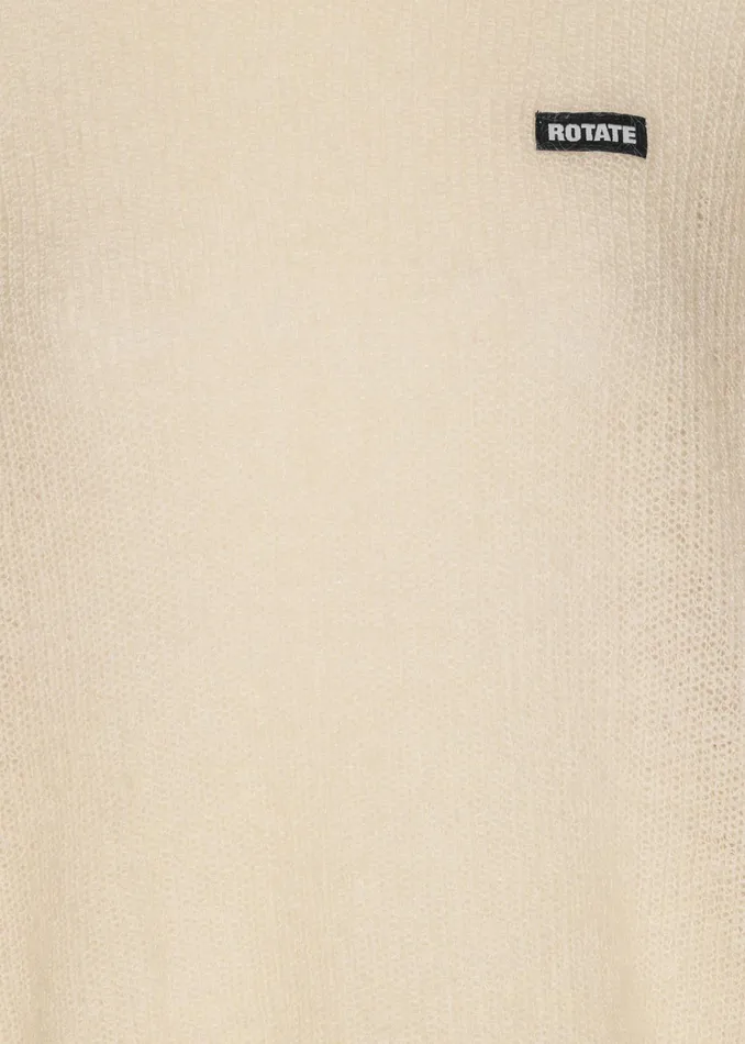 The Frankie Shop Knitwear Rotate Light Knit Logo Sweater 8211 Egret 8211 Women
