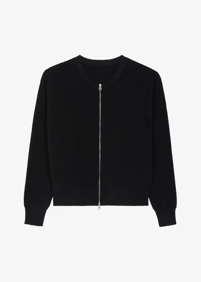 The Frankie Shop Knitwear Veronica ZipUp Cardigan 8211 Black 8211 Women