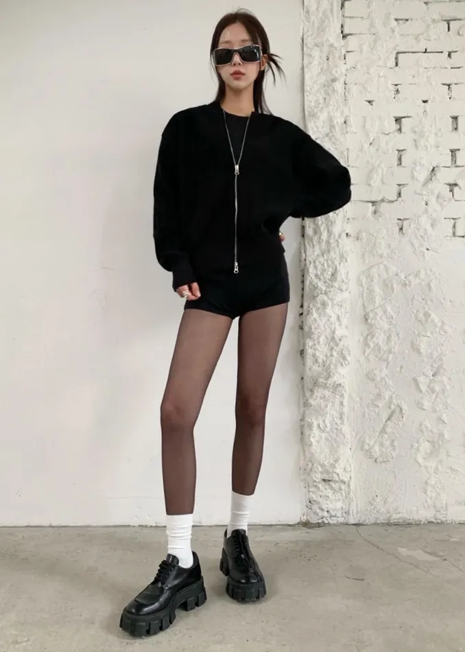 The Frankie Shop Knitwear Veronica ZipUp Cardigan 8211 Black 8211 Women