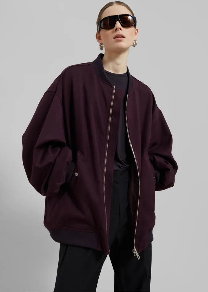 The Frankie Shop Outerwear Astra Bomber Jacket 8211 Burgundy 8211 Women