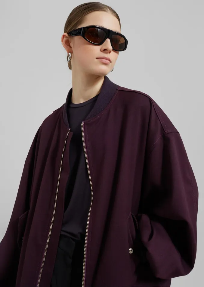 The Frankie Shop Outerwear Astra Bomber Jacket 8211 Burgundy 8211 Women