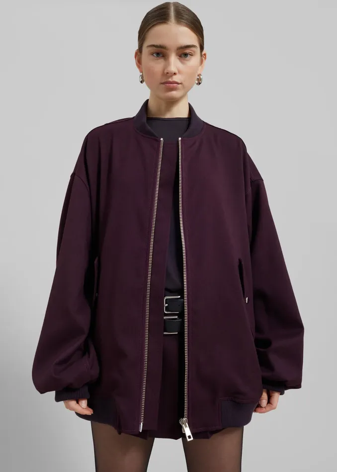 The Frankie Shop Outerwear Astra Bomber Jacket 8211 Burgundy 8211 Women