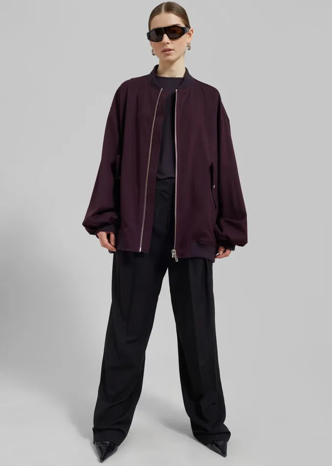 The Frankie Shop Outerwear Astra Bomber Jacket 8211 Burgundy 8211 Women