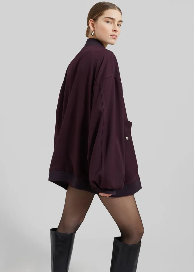 The Frankie Shop Outerwear Astra Bomber Jacket 8211 Burgundy 8211 Women