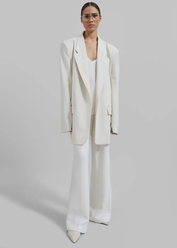 The Frankie Shop Outerwear Billie Oversized Blazer 8211 Cream 8211 Women