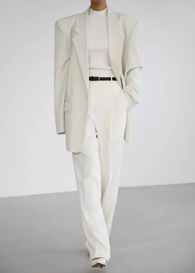 The Frankie Shop Outerwear Billie Oversized Blazer 8211 Cream 8211 Women
