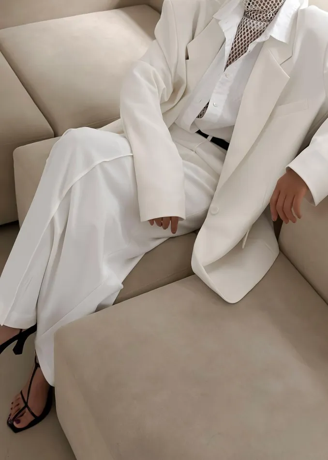 The Frankie Shop Outerwear Billie Oversized Blazer 8211 Cream 8211 Women