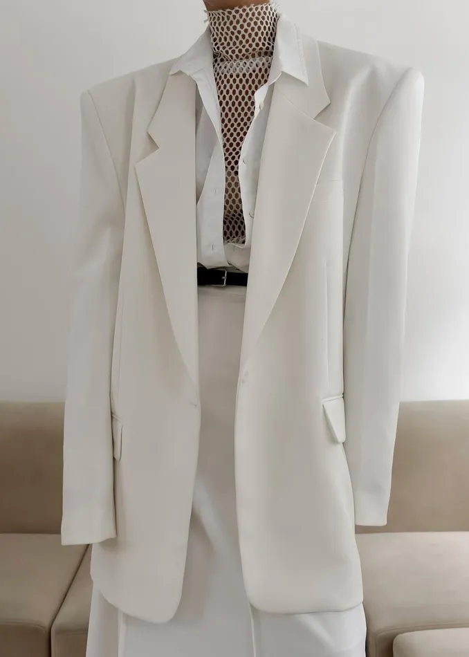 The Frankie Shop Outerwear Billie Oversized Blazer 8211 Cream 8211 Women