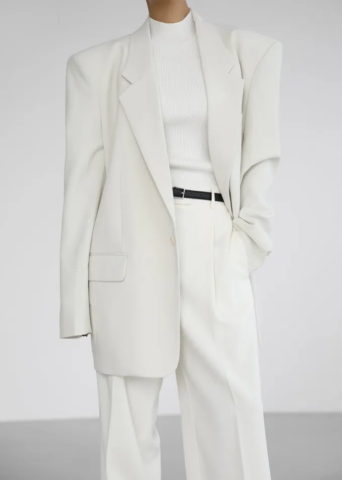 The Frankie Shop Outerwear Billie Oversized Blazer 8211 Cream 8211 Women