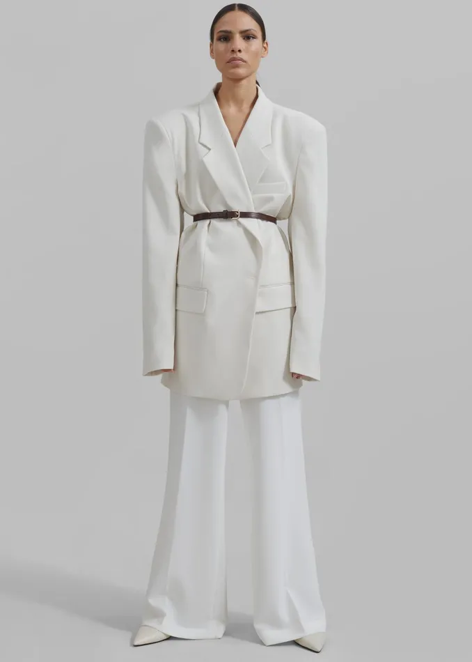 The Frankie Shop Outerwear Billie Oversized Blazer 8211 Cream 8211 Women