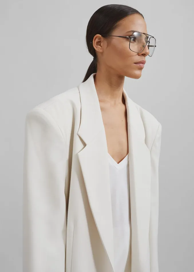 The Frankie Shop Outerwear Billie Oversized Blazer 8211 Cream 8211 Women