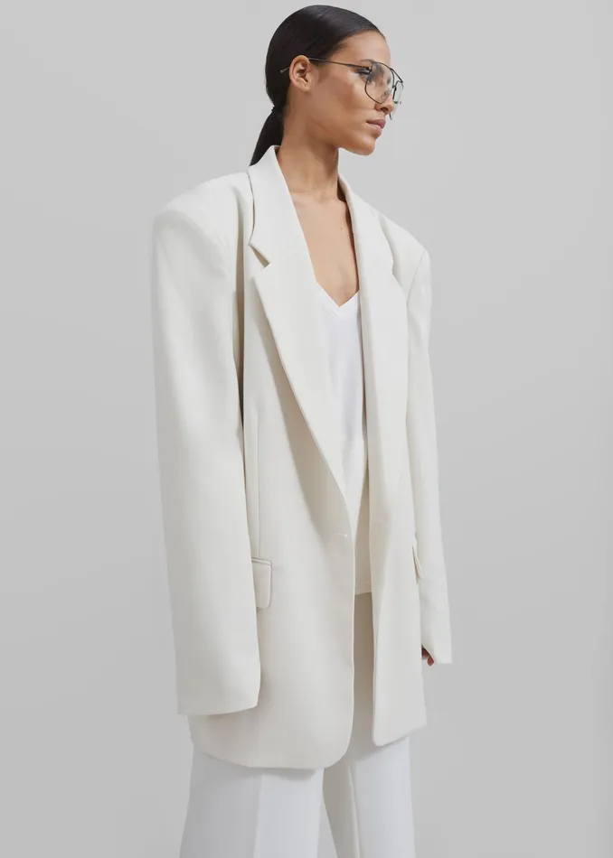 The Frankie Shop Outerwear Billie Oversized Blazer 8211 Cream 8211 Women