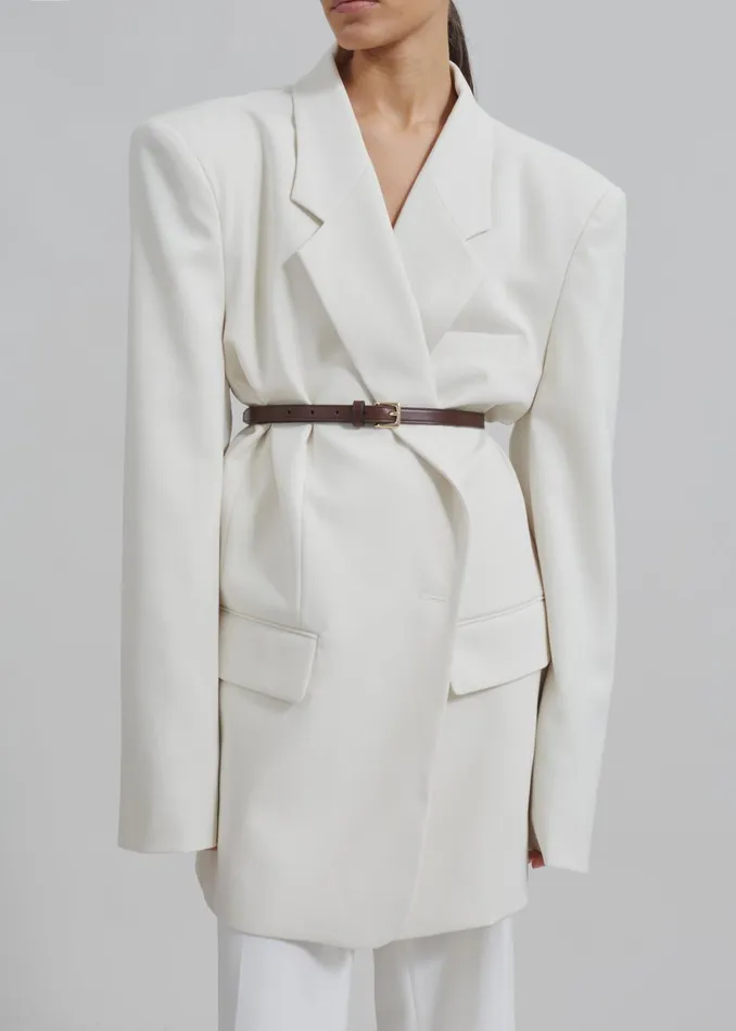 The Frankie Shop Outerwear Billie Oversized Blazer 8211 Cream 8211 Women