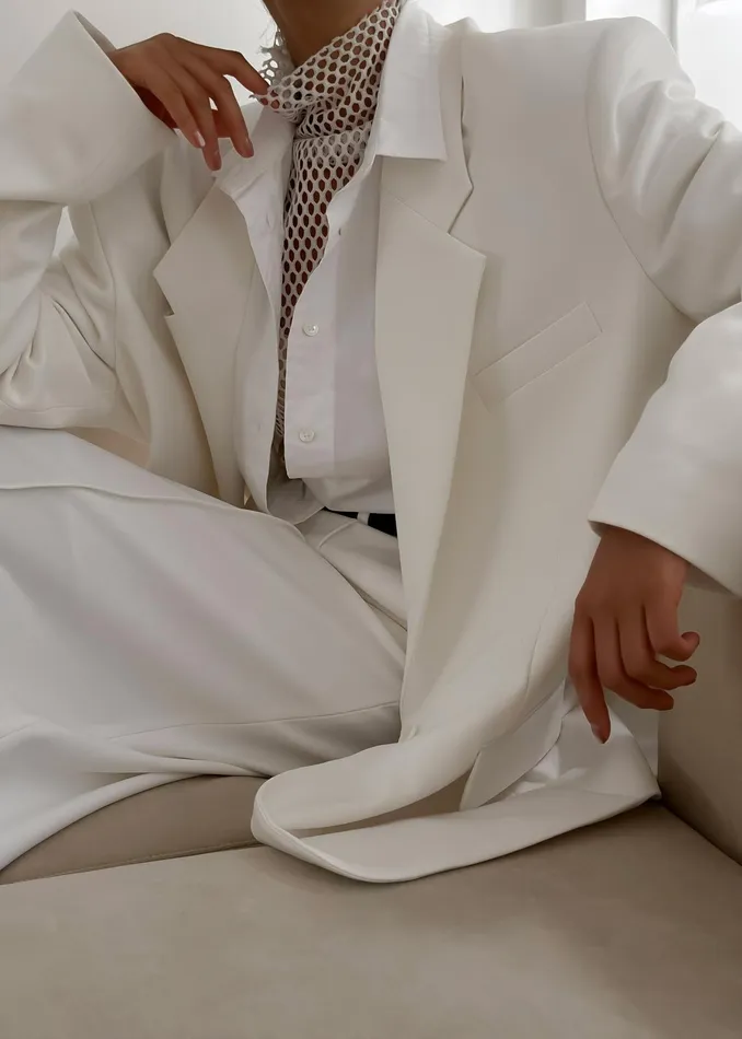 The Frankie Shop Outerwear Billie Oversized Blazer 8211 Cream 8211 Women