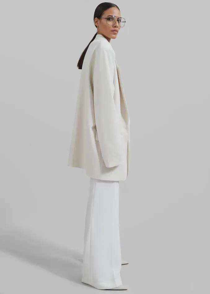The Frankie Shop Outerwear Billie Oversized Blazer 8211 Cream 8211 Women
