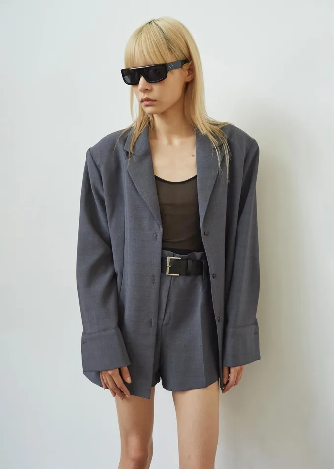 The Frankie Shop Outerwear Chappell Padded Blazer 8211 Grey 8211 Women
