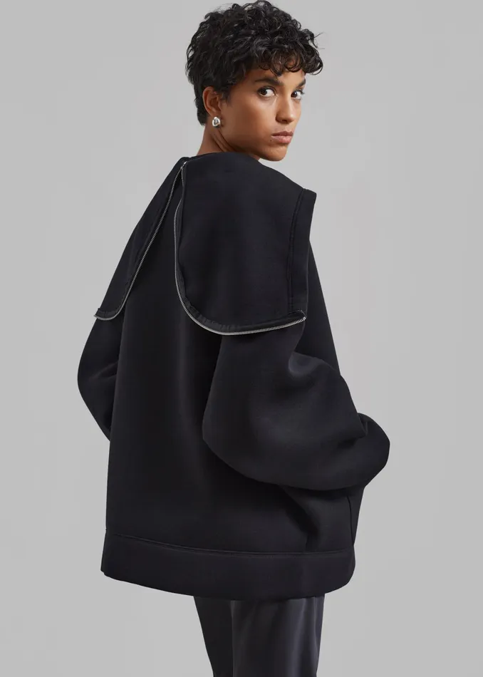 The Frankie Shop Outerwear Denton Oversized Hoodie 8211 Black 8211 Women