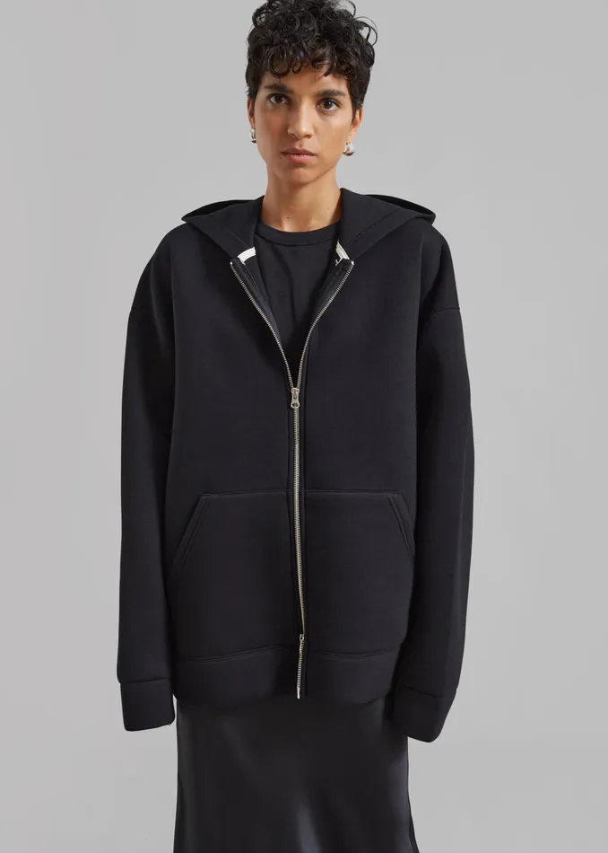 The Frankie Shop Outerwear Denton Oversized Hoodie 8211 Black 8211 Women