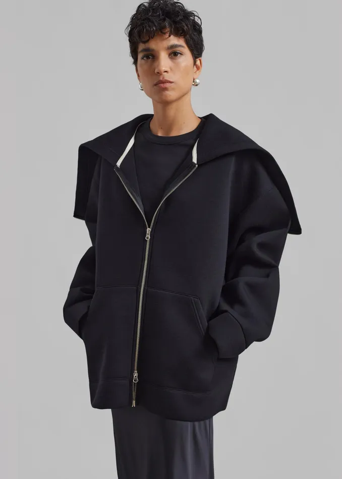 The Frankie Shop Outerwear Denton Oversized Hoodie 8211 Black 8211 Women