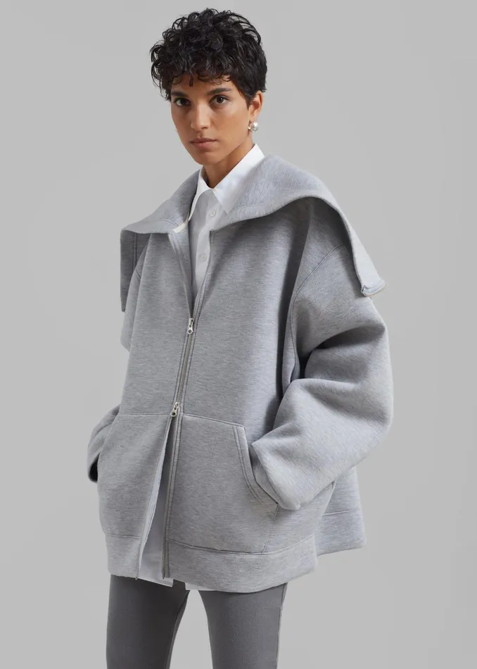 The Frankie Shop Outerwear Denton Oversized Hoodie 8211 Grey 8211 Women