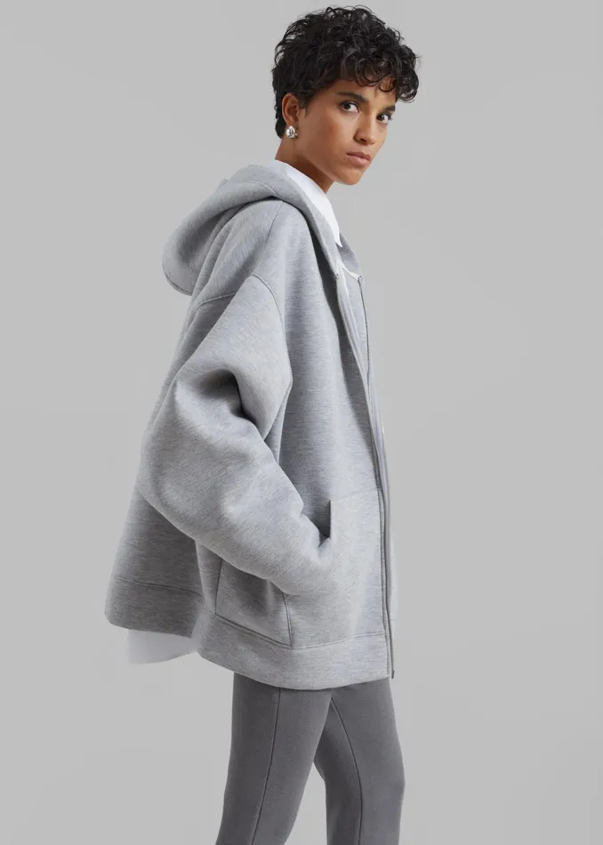 The Frankie Shop Outerwear Denton Oversized Hoodie 8211 Grey 8211 Women