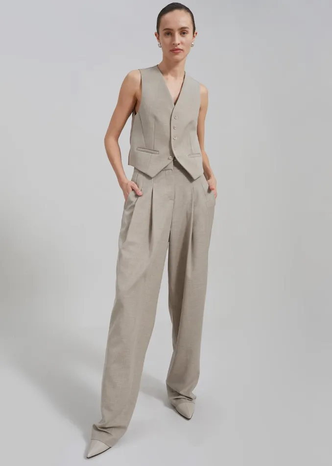 The Frankie Shop Outerwear Gelso Waistcoat 8211 Light Taupe Melange 8211 Women