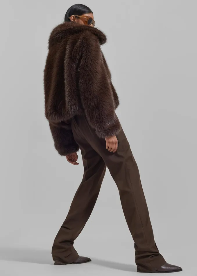 The Frankie Shop Outerwear Hope Faux Fur Jacket 8211 Brown 8211 Women