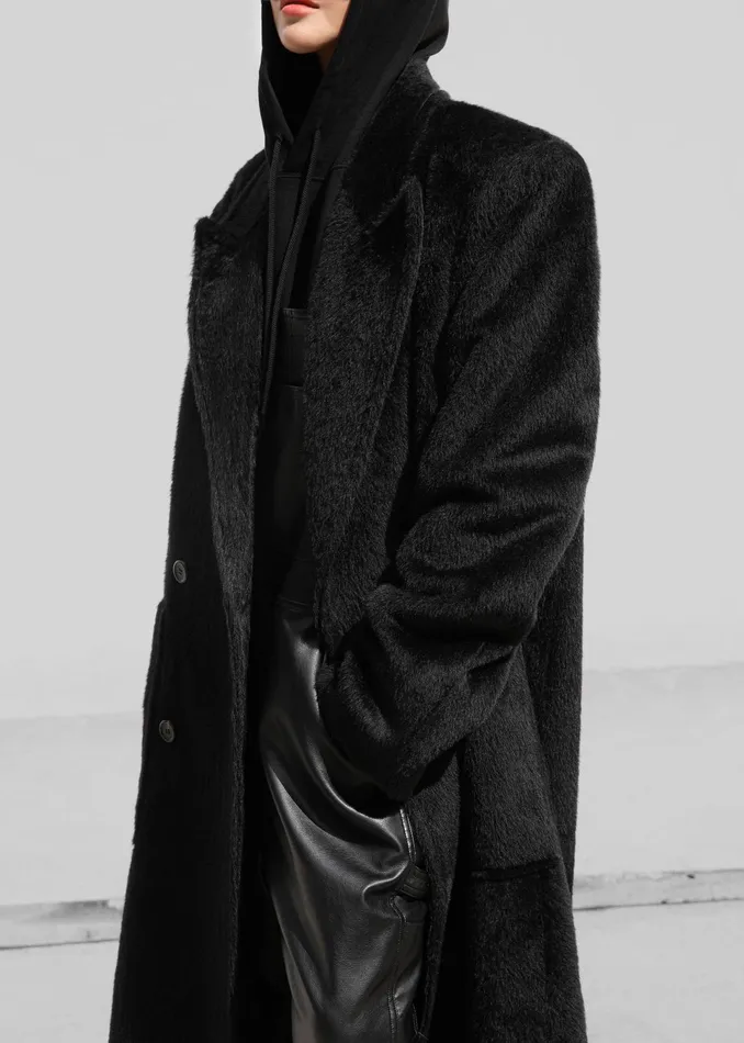 The Frankie Shop Outerwear Jaylene Oversized Wool Coat 8211 Black 8211 Women