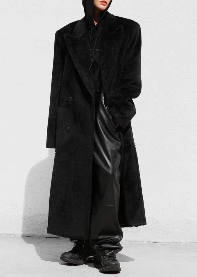 The Frankie Shop Outerwear Jaylene Oversized Wool Coat 8211 Black 8211 Women