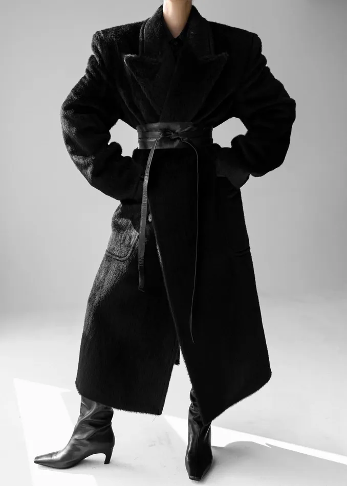 The Frankie Shop Outerwear Jaylene Oversized Wool Coat 8211 Black 8211 Women