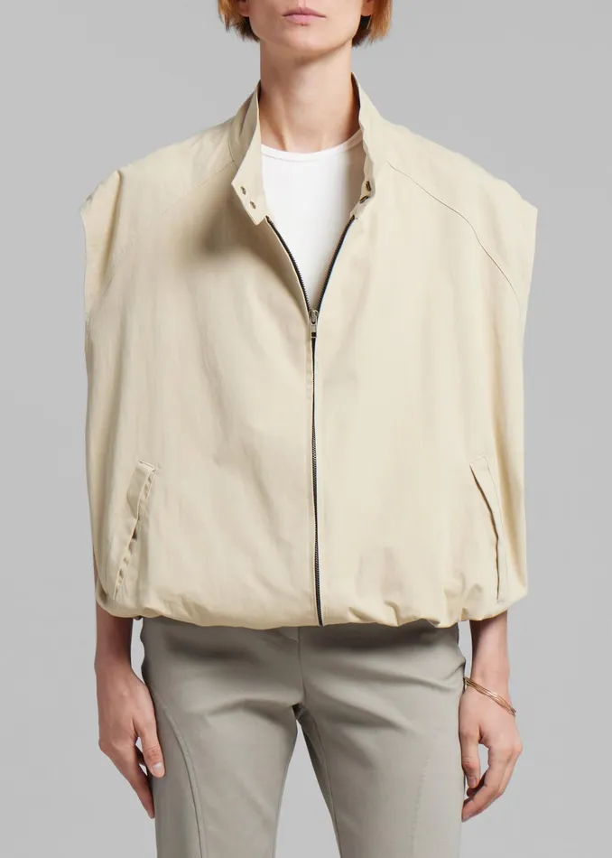 The Frankie Shop Outerwear Lance Sleeveless Bomber Jacket 8211 Beige 8211 Women