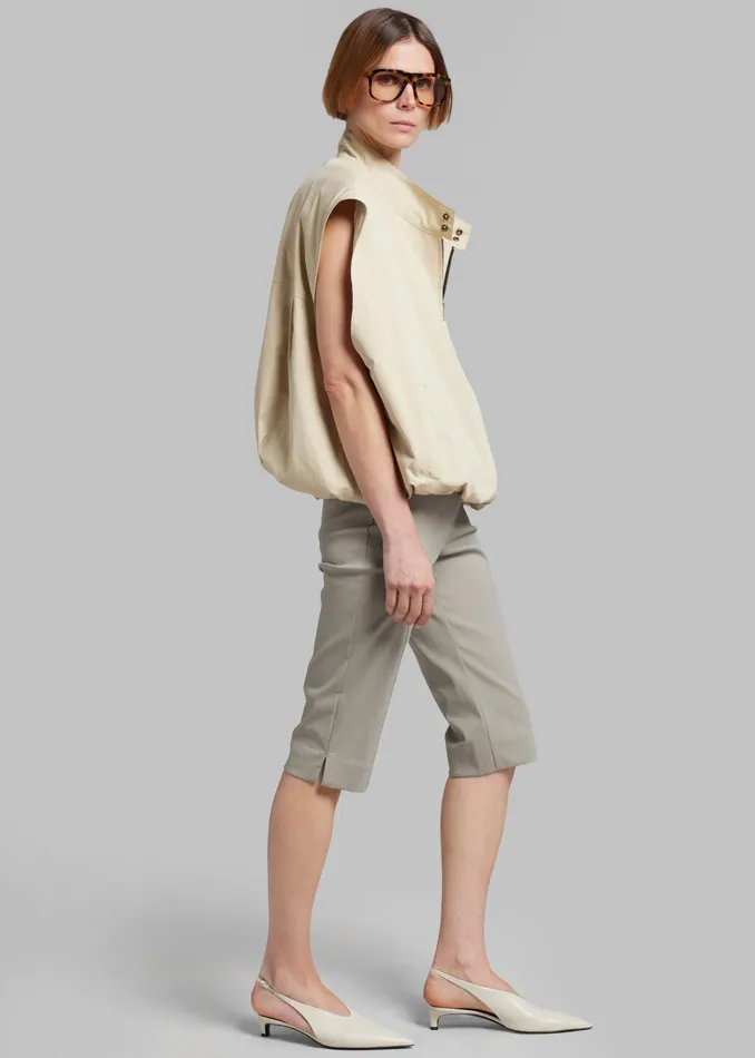The Frankie Shop Outerwear Lance Sleeveless Bomber Jacket 8211 Beige 8211 Women