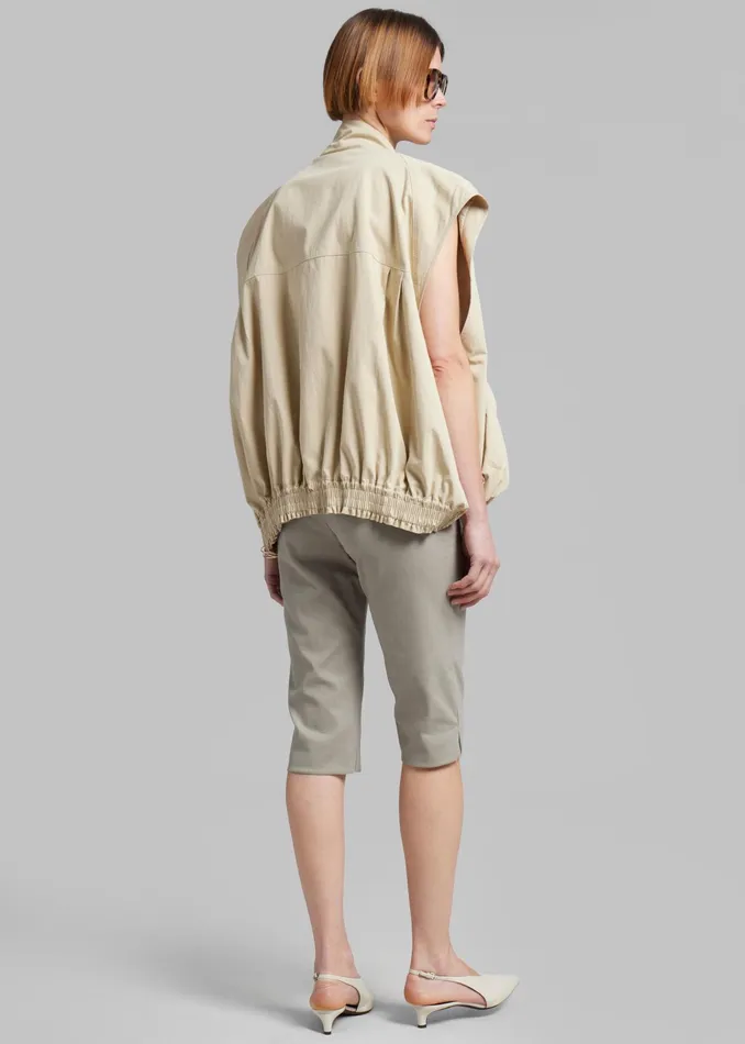 The Frankie Shop Outerwear Lance Sleeveless Bomber Jacket 8211 Beige 8211 Women