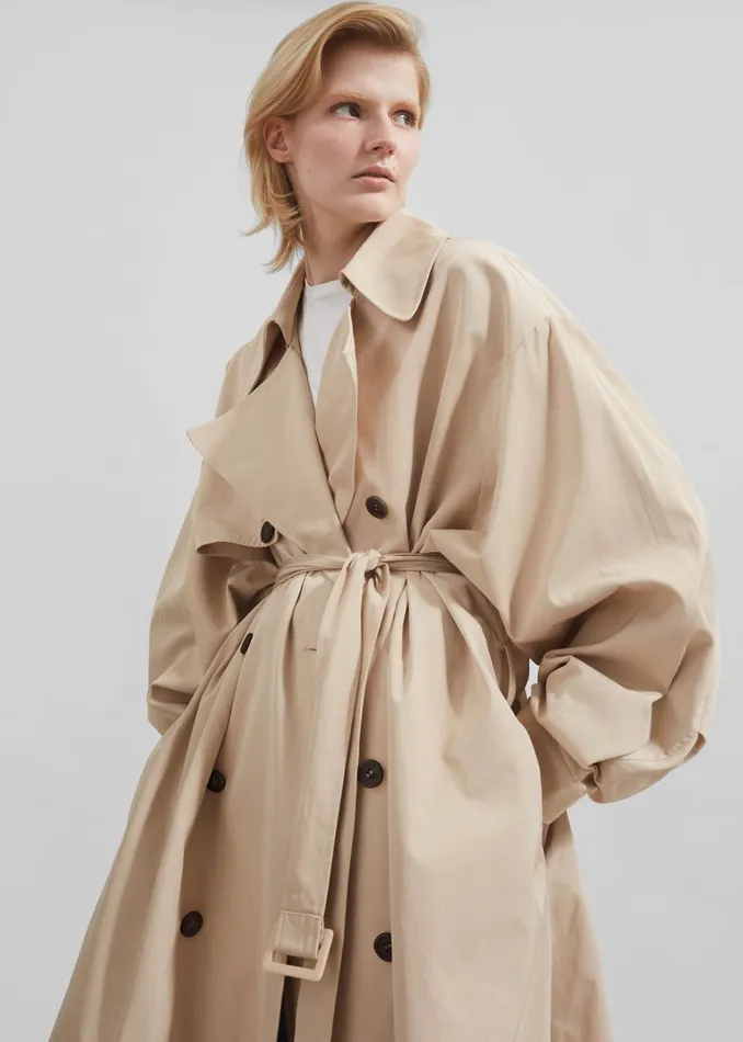 The Frankie Shop Outerwear Mavis Oversized Trench 8211 Light Beige 8211 Women