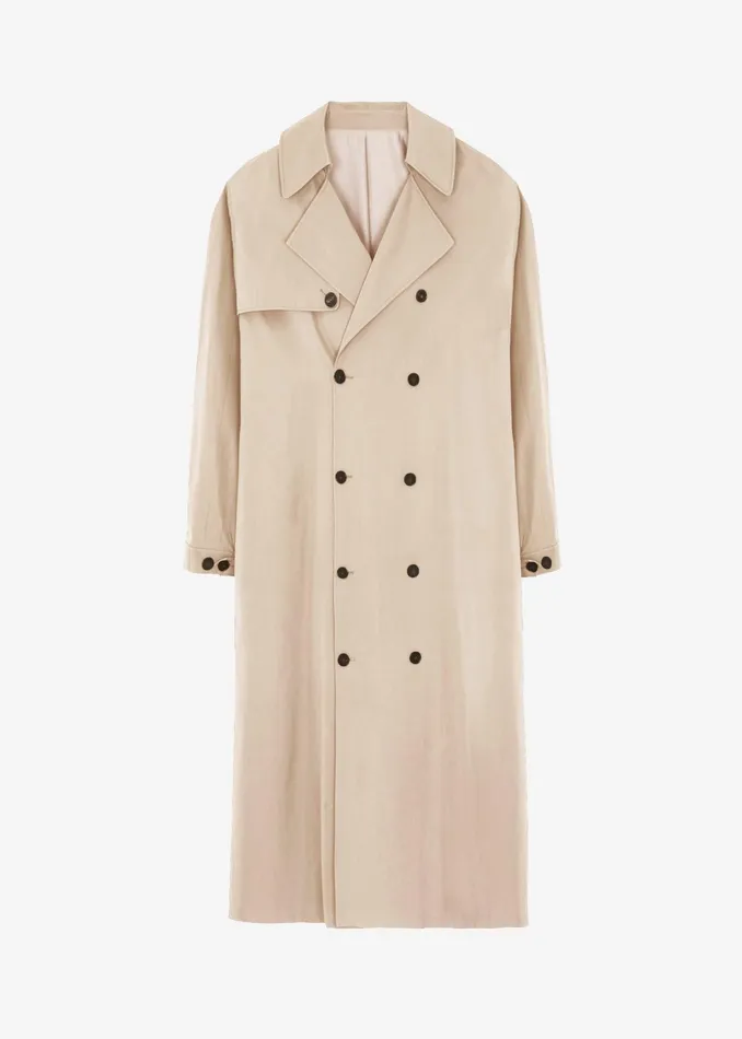 The Frankie Shop Outerwear Mavis Oversized Trench 8211 Light Beige 8211 Women