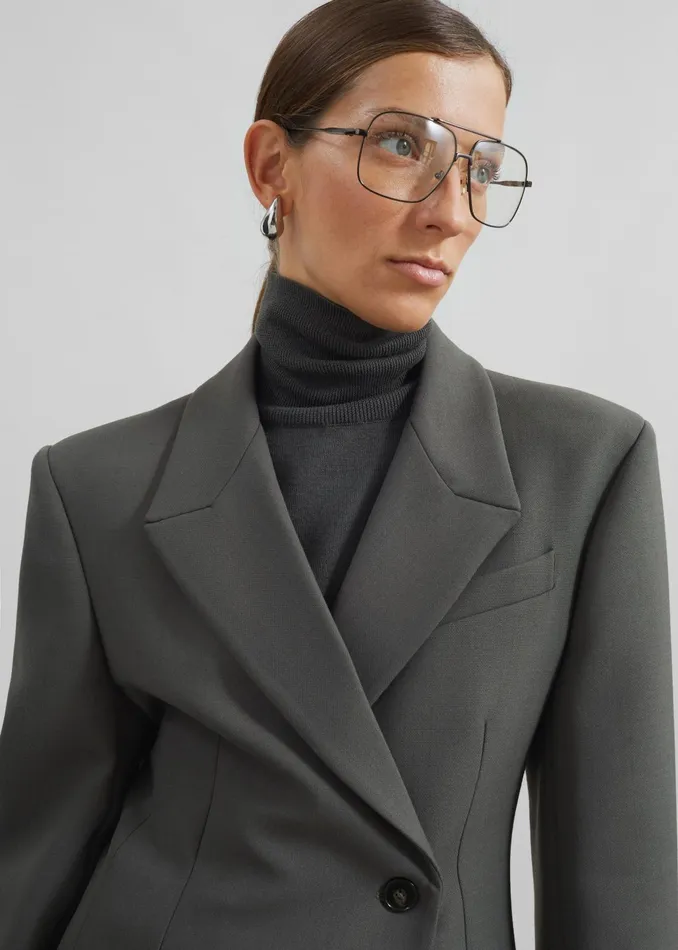 The Frankie Shop Outerwear Morrison Crossover Blazer 8211 Light Khaki 8211 Women